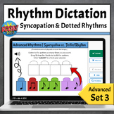 Advanced Rhythm Dictation Music Boom Cards Dotted Notes & 