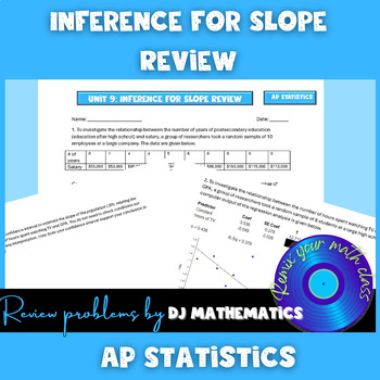 Preview of Advanced Statistics - Unit 9: Inference for Slope Review