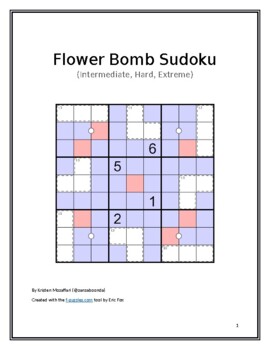 Preview of Advanced Sudoku - "Flower Bomb" (in intermediate, hard, and extreme)