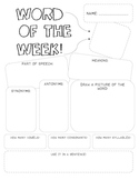 Advanced Word of The Week Worksheet [Fun Routine!]
