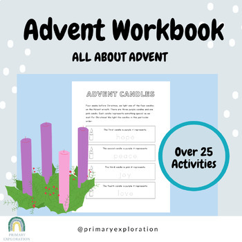 Preview of Advent Booklet - Advent worksheets, prayers, passages and crafts for Primary