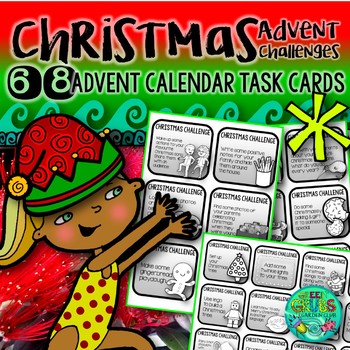 Advent Calendar Activities {68 mini task cards) by Green Grubs | TpT