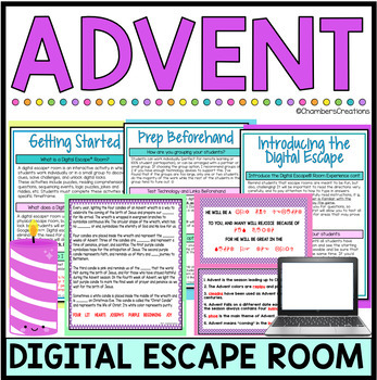 Preview of Advent Catholicism Digital Escape Room Religion Breakout game