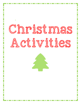 Preview of Christmas Activities