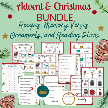 Preview of Advent & Christmas Bundle: Recipes, Memory Verses, Ornaments, and Reading Plans