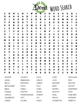 Advent Christmas Word Search by Archer Academy | TPT