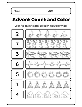 Preview of Advent Count and Color