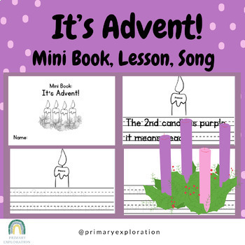 Preview of Advent Mini Book for Primary - 3 templates, lesson and song for Primary