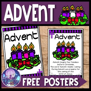 Preview of Advent Poster & Activity Page: FREE