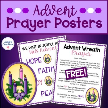 Preview of Advent Wreath Prayer Mini Posters | Catholic Coloring Activity | Free