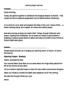 Preview of Advent Prayer Service For the School Community