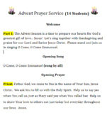 Advent Prayer Service for Kids
