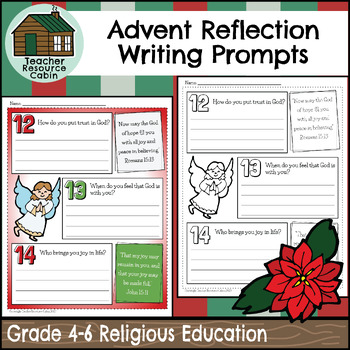 Preview of Advent Reflection 24-Day Writing Workbook (Grade 4-6 Religious Education)