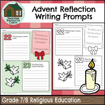 Preview of Advent Reflection 24-Day Writing Workbook (Grade 7/8 Religious Education)