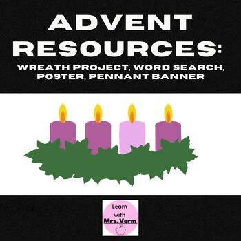 Advent Resources: Wreath Project, Word Search, Poster, Pennant Banner
