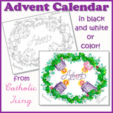 Advent Wreath Calendar for Kids (in Black and White and Color)