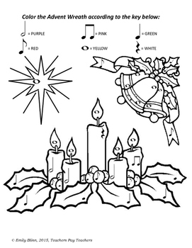 Advent Wreath Color by Note by Emily Blinn | TPT