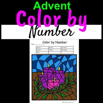 Preview of Advent Wreath Color by Number