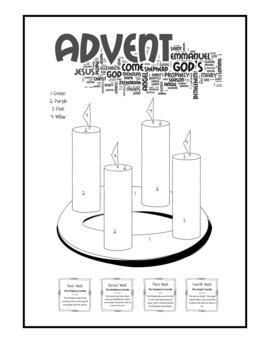 Advent Wreath Poster with Color By Number Worksheet Options: Easy & Fun ...
