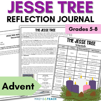 Preview of Advent and Jesse Tree Reflection Journal - PRINT + DIGITAL - Updated for 2023