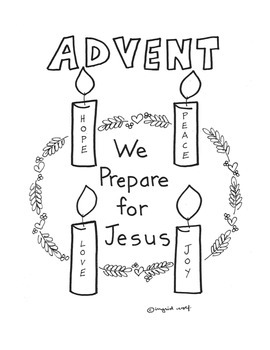Preview of Advent wreath activity pages and banner pages
