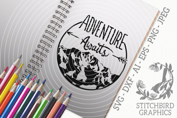 Adventure Awaits Mountain Svg Quote Svg Commercial Use Svg Silhouette Svg