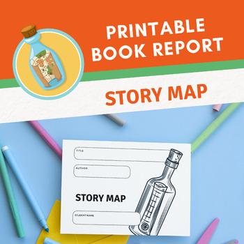 Preview of Adventure Themed Book Report Template for Story Maps | PRINTABLE