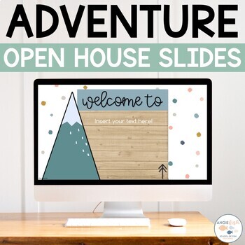 Preview of Adventure Classroom Decor | Open House PowerPoint | Mountain Theme | Slides