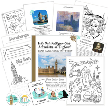 Preview of Adventures in England - 2 Week Unit Study - Great Britain Series (BYMC)