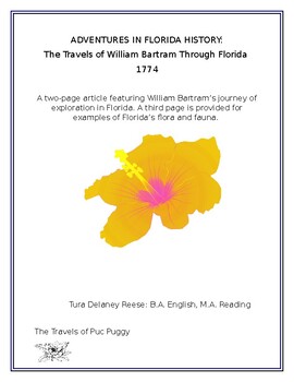 Preview of Adventures in Florida History:  W. Bartram Through Florida
