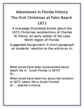 Preview of Adventures in Florida History: The Frst Christmas at Palm Beach