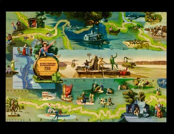 Preview of Adventures of Huckleberry Finn Literary Map Digitally Remastered Poster Print
