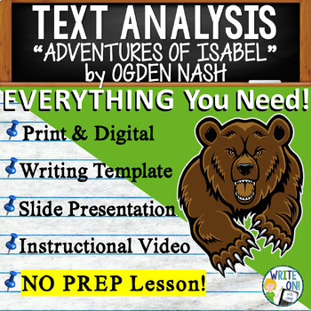 Preview of Adventures of Isabel - Text Based Evidence, Text Analysis Essay Writing Unit