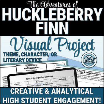 Preview of Adventures of Huckleberry Finn -Visual Theme, Character, Literary Device Project