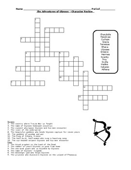 Adventures of Ulysses Crossword Puzzle (Character Review Activity)