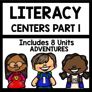 Preview of Adventures of the Superkids First Grade Literacy Centers Bundle