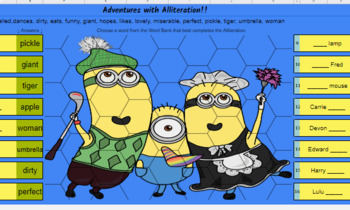 Preview of Adventures with Alliterations - Minions Puzzle Reveal