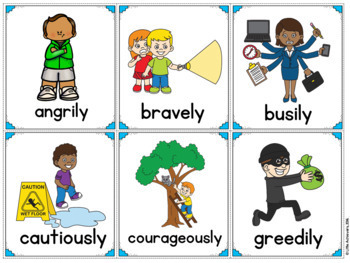 Adverb Picture Cards Adverbs Of Manner Activities By Little Achievers