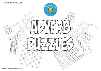 Adverb Puzzle Set (Word Search & Crossword) by Things You Will Learn