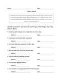 Adverb Review Sheet- Editable