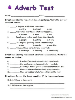 adverb worksheets 4th grade