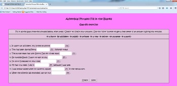 Preview of Adverbial Phrases Fill in the Blanks Interactive Web Page (.htm .html)