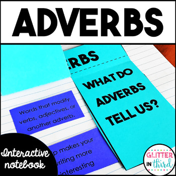 Preview of Adverbs Activities Grammar Interactive Notebook