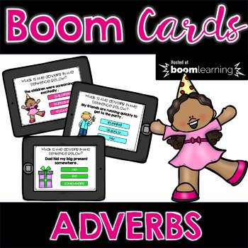 Preview of Adverbs BOOM Cards | Distance Learning
