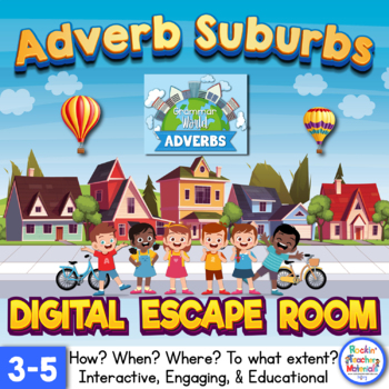 Preview of Adverbs Digital Escape Room for Grammar - Upper Elementary ELA Resource