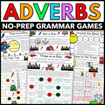 Preview of Adverbs Worksheet Games of Frequency & Time, Relative, Comparative & Superlative