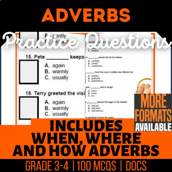 Preview of Adverbs Google Docs Worksheets | Grammar Digital Resources for 3rd-4th Grade