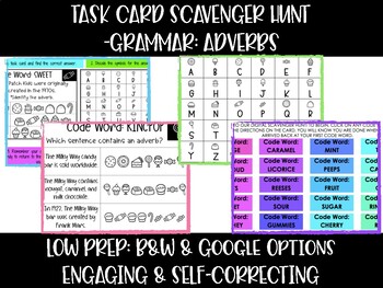 Preview of Adverbs Grammar Task Cards - Distance Learning