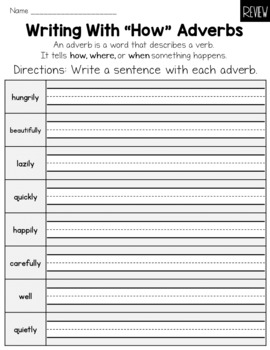 Adverbs (How, When, Where) Worksheet Common Core by LearnersoftheWorld