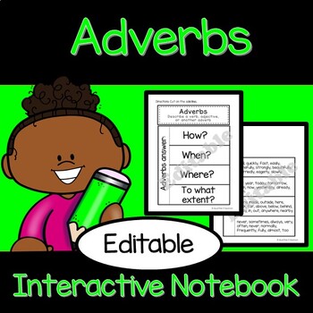 Preview of Adverbs | Interactive Notebook | ELA Language Arts | Editable